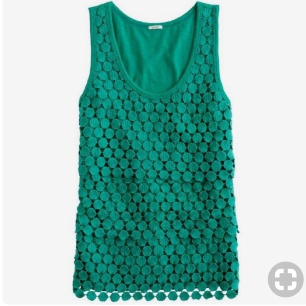J. Crew - Tiered Dot Tank in Jersey Green